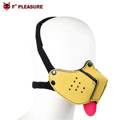 F* Pleasure - Welpenhalbmaske mit Zunge - Gelb