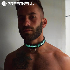 BREEDWELL-GLOW Puppy LED Collar Leather - Black