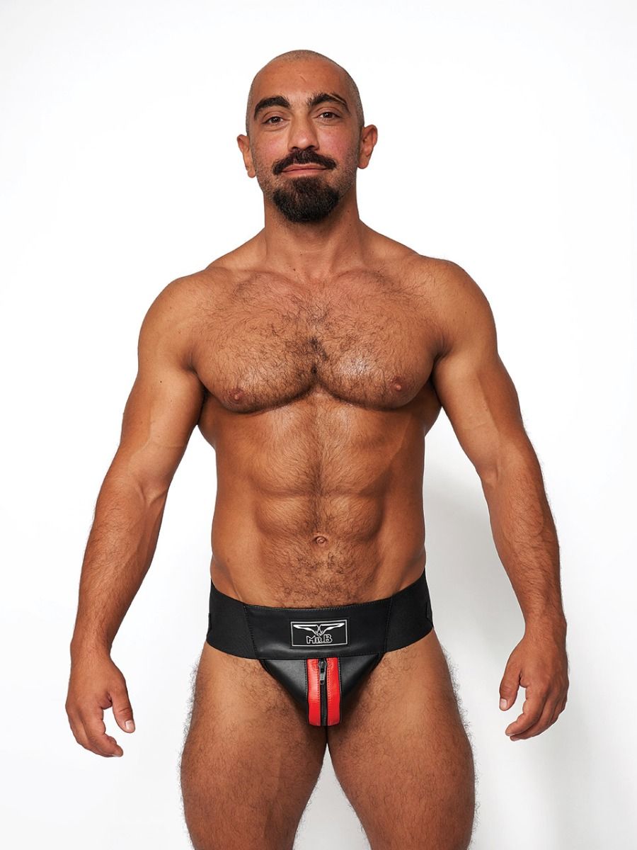 Mister B - Leather Premium Jockstrap - Black Red