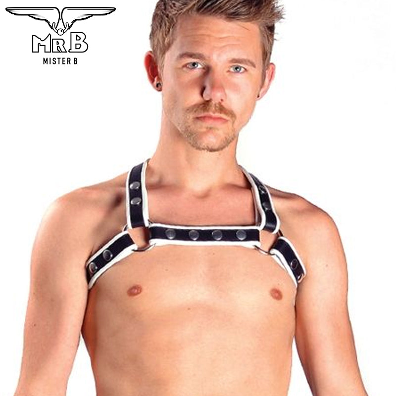 Mister B - Leather X-Back Harness Premium White