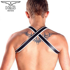 Mister B - Leather X-Back Harness Premium White