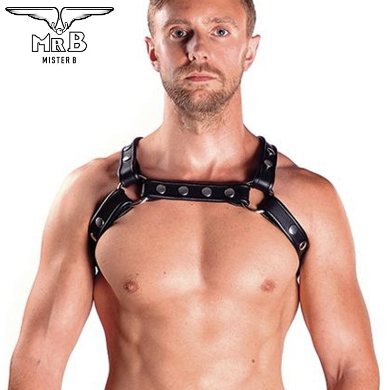 Mister B - Leather X-Back Harness Premium Black