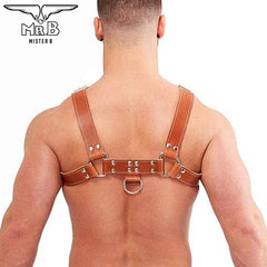 Mister B Leather Chest Harness Saddle Leather Brown