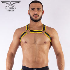 Mister B Neoprene X Back Harness Black Yellow