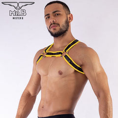 Mister B Neoprene X Back Harness Black Yellow