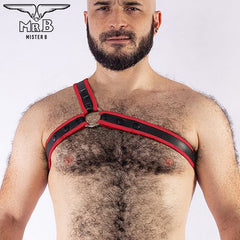 Mister B Neoprene Triangle Harness Black Red