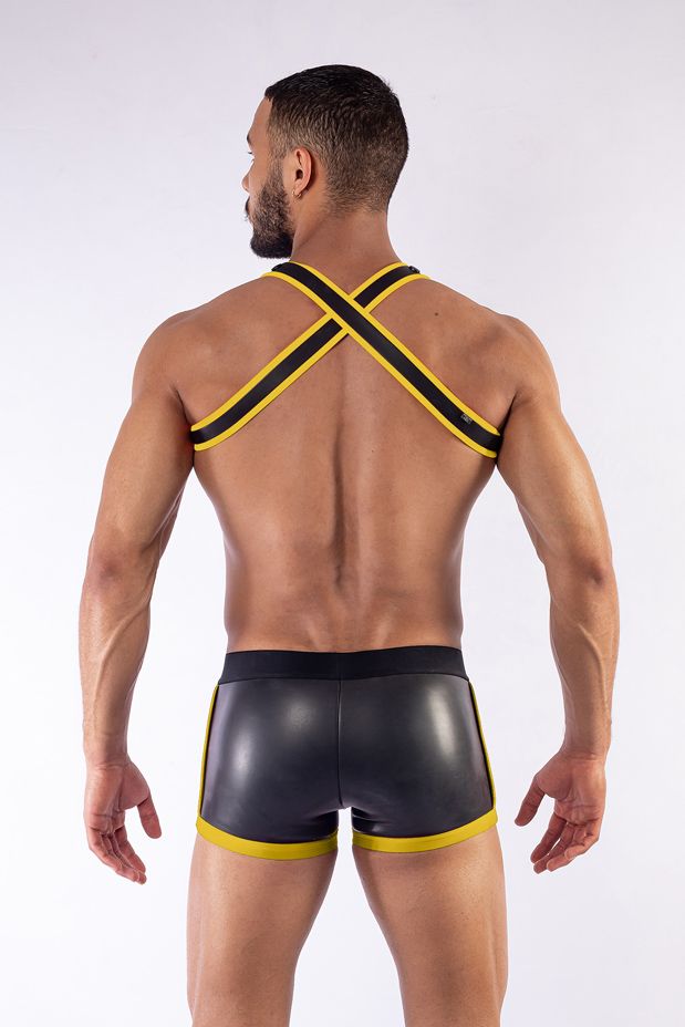 Mister B Neoprene X Back Harness Black Yellow