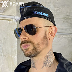 BOXER - Leather Soldier Cap - Blue