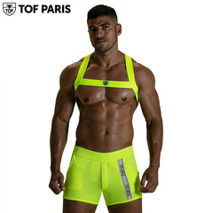 TOF Paris - Fetish Elastic Harness - Neon Yellow