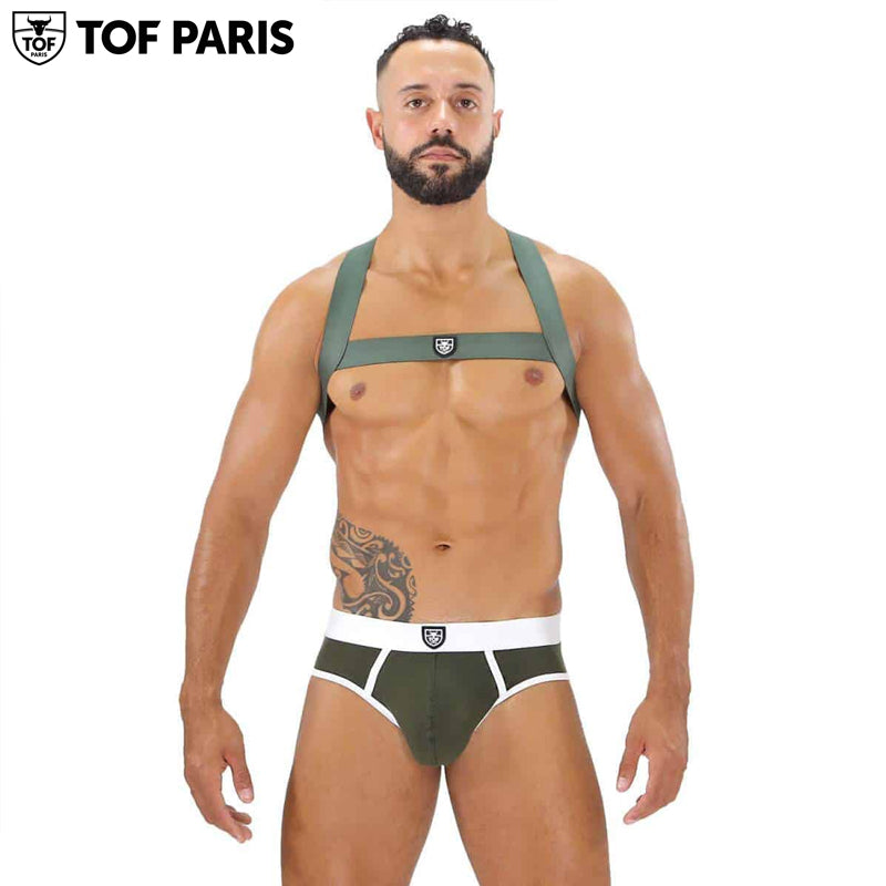 TOF Paris - Fetish Elastic Harness - Khaki