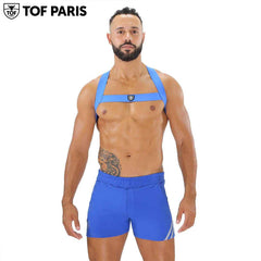 TOF Paris - Fetish Elastic Harness - Blue