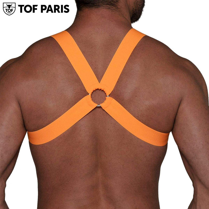 TOF Paris - Fetish Elastic Harness - Neon Orange