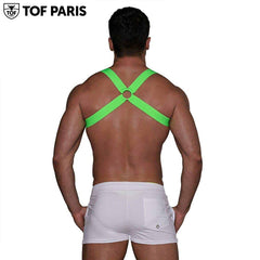 TOF Paris - Fetish Elastic Harness - Neon Green