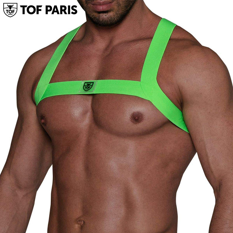 TOF Paris - Fetish Elastic Harness - Neon Green