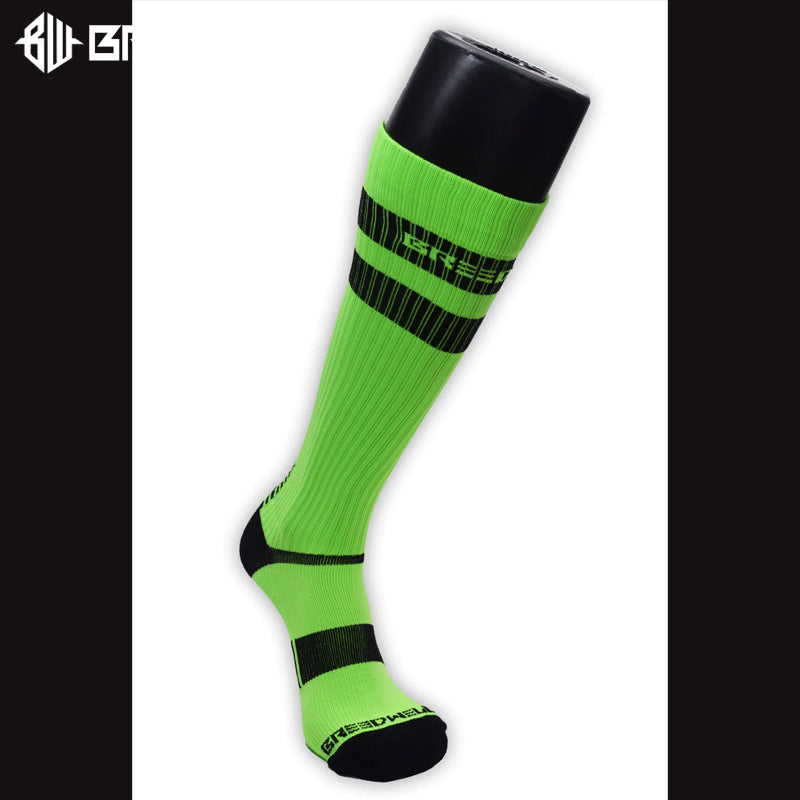 BREEDWELL - LOGO STRIPE Socks - Neon Green