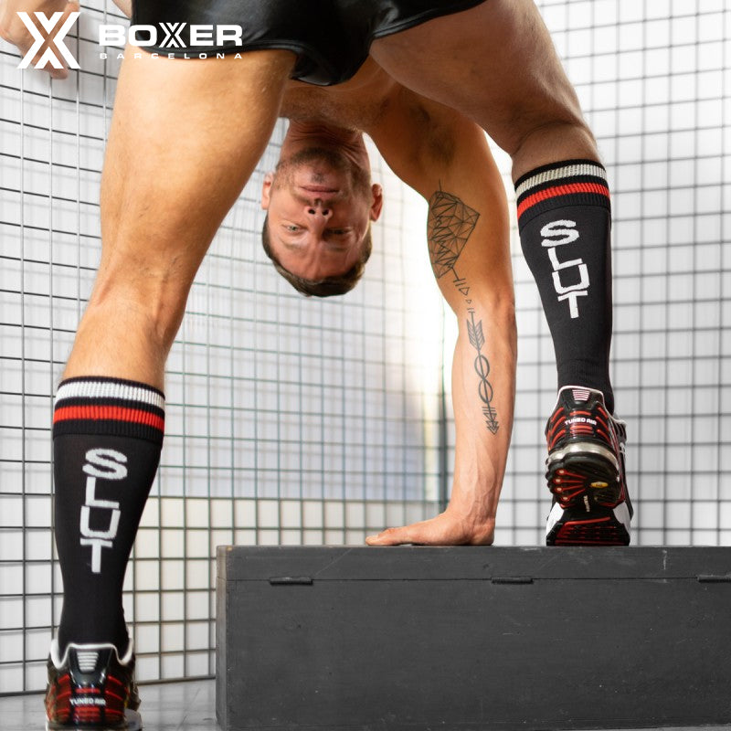 BOXER - Football Socks SLUT - Black/White/Red