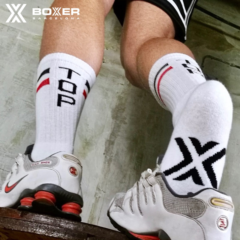 BOXER - Skater Socks TOP - White/Red/Black