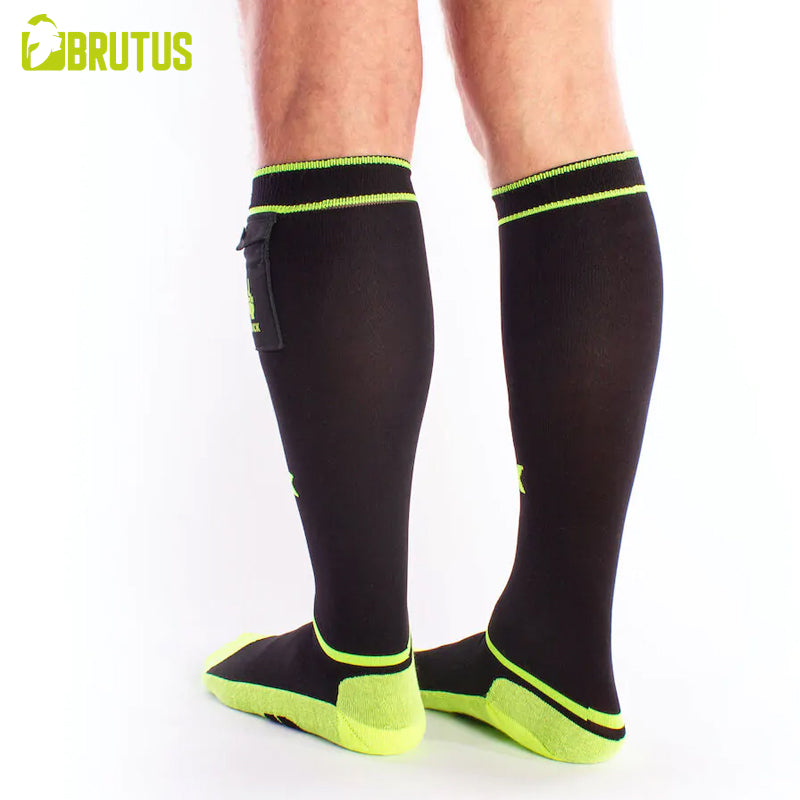 BRUTUS - FXXX Party Socks w. Pockets Black / Neon Yellow