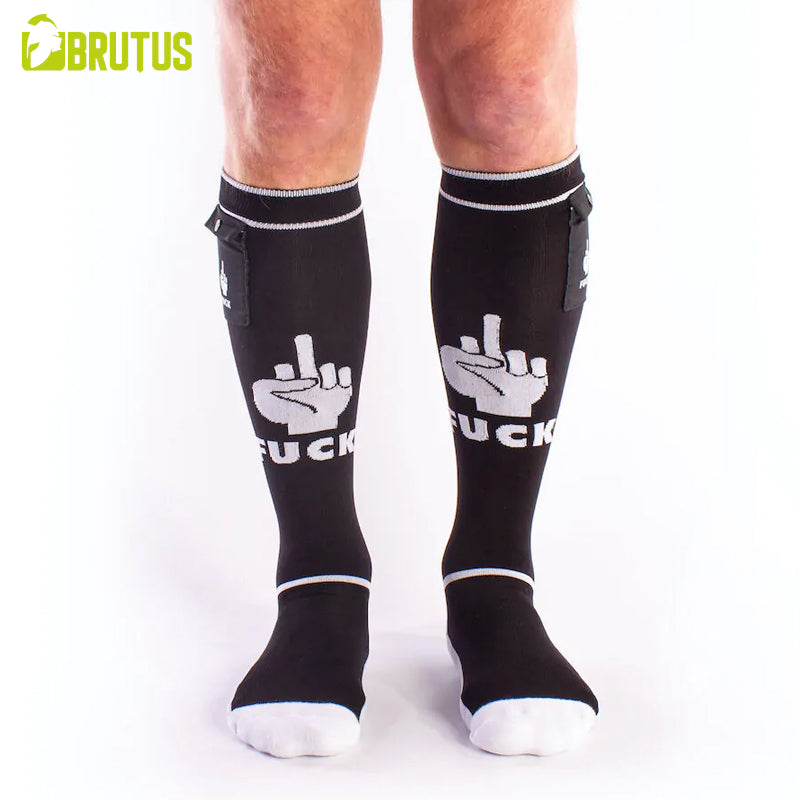 BRUTUS - FXXX Party Socks w. Pockets Black / White