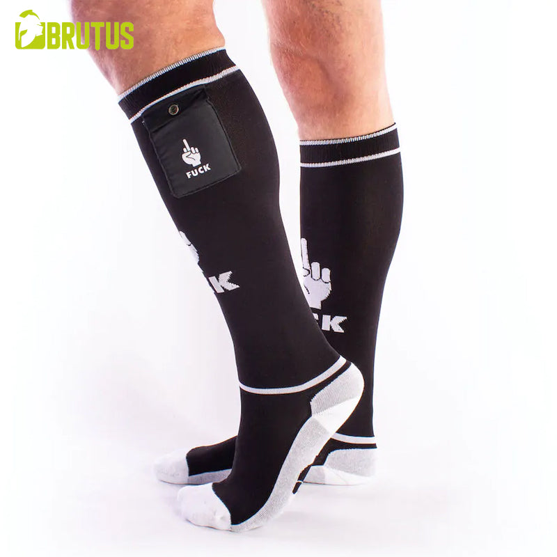 BRUTUS - FXXX Party Socks w. Pockets Black / White