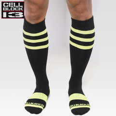 CELLBLOCK 13 - Linebacker Knee High Socks - Yellow