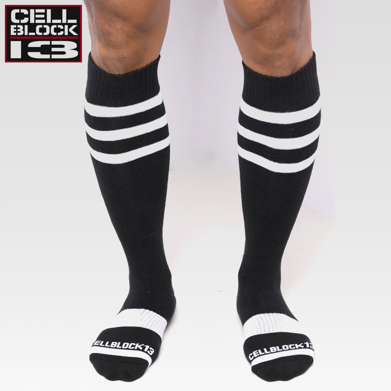 CELLBLOCK 13 - Linebacker Knee High Socks - White