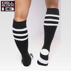 CELLBLOCK 13 - Linebacker Knee High Socks - White