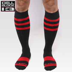 CELLBLOCK 13 - Linebacker Knee High Socks - Red