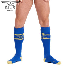 Mister B - URBAN Football Socks with Pocket Blue Yellow