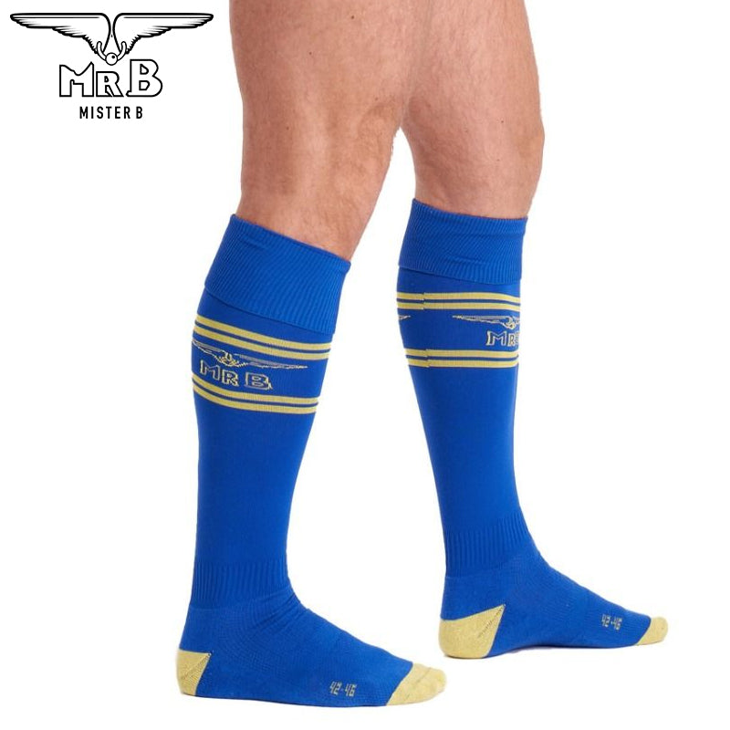 Mister B - URBAN Football Socks with Pocket Blue Yellow