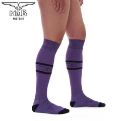 Mister B - URBAN Football Socks with Pocket Purple Black