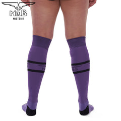 Mister B - URBAN Football Socks with Pocket Purple Black