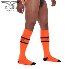 Mister B - URBAN Football Socks with Pocket Orange Black