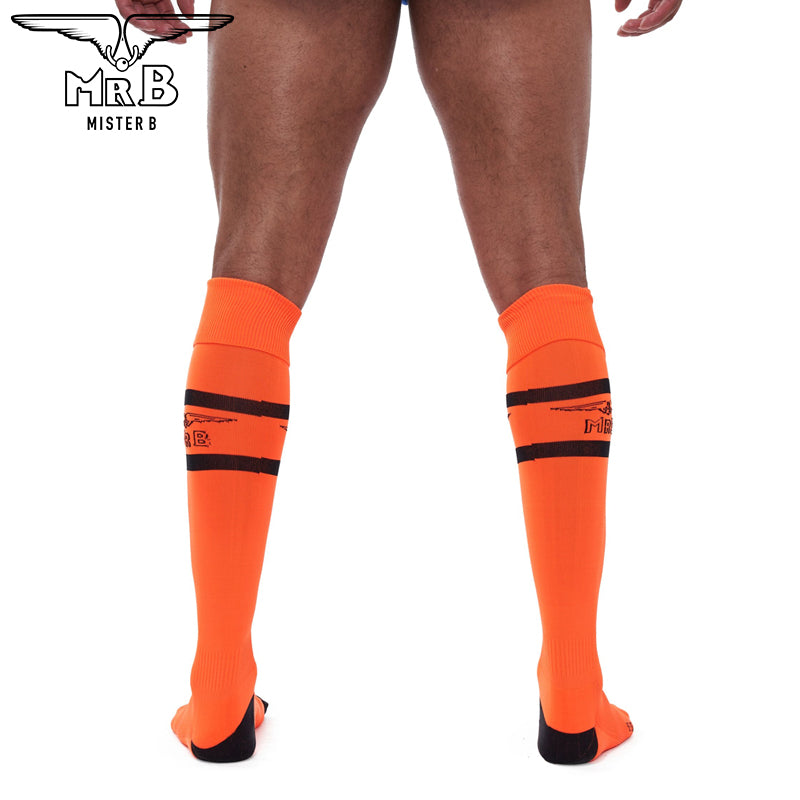 Mister B - URBAN Football Socks with Pocket Orange Black