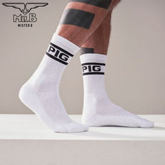 Mister B - Crew Socks Pig 2-Pack White