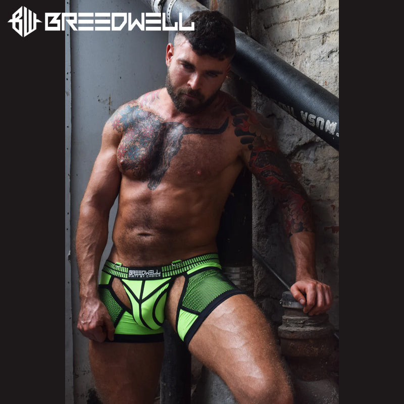 BREEDWELL - HYBRED CHOKE Neoprene Jockstrap - Neon Green