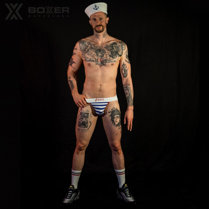 BOXER - X-Boyz Jock - Sailor Jockstrap - Blue/White