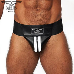 Mister B - Leather Premium Jockstrap - Black White