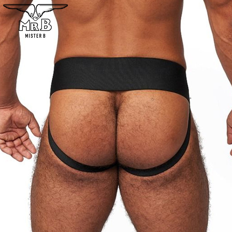 Mister B - Leather Premium Jockstrap - Black White