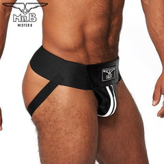 Mister B - Leather Premium Jockstrap - Black White