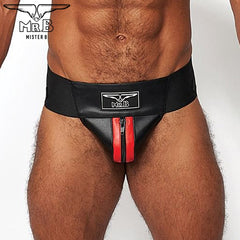 Mister B - Leather Premium Jockstrap - Black Red