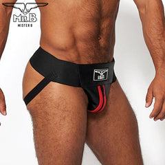 Mister B - Leather Premium Jockstrap - Black Red