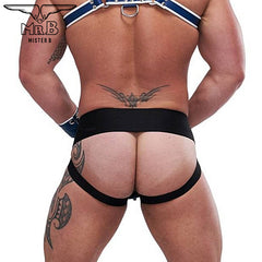 Mister B - Leather Circuit Jockstrap - Blue White