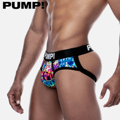 PUMP! - DRIP Full Front Jock - Black/Printed