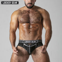 LOCKER GEAR - WATCH IT HARD Mesh Jock Brief - White