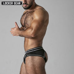 LOCKER GEAR - MASSIVE RUDE Zipper Mesh Jock Brief - White