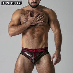 LOCKER GEAR - MASSIVE RUDE Zipper Mesh Jock Brief - Red