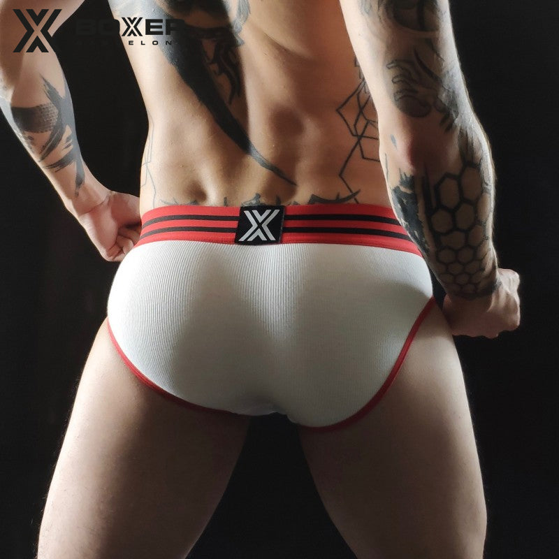 BOXER - Y front Brief - White/Red