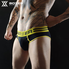 BOXER - Y front Brief - Black/Yellow