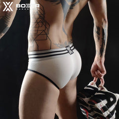 BOXER - Y front Brief - White/Black